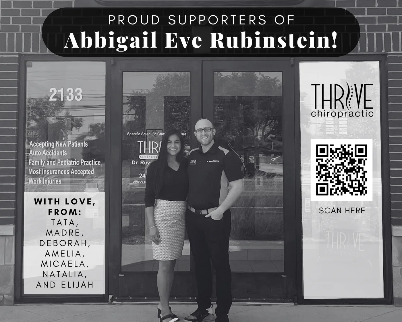 Proud supporters — the Thrive Chiropractic storefront on Crooks Road
